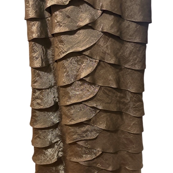 Adrianna Papell Shimmering Brown Long Sleeve Dress - Picture 9 of 16